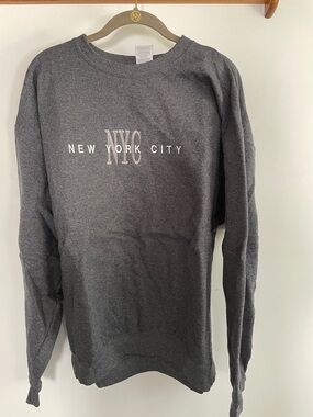 Jerzees Charcoal Gray NYC New York City Crewneck Sweatshirt